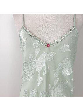 Vintage Inner Most Green Floral Slip Feminine Romantic Boho Size Medium Women's